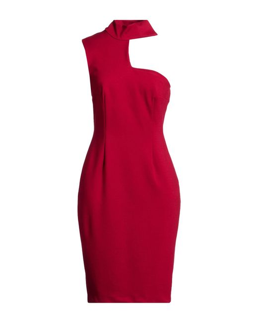Camilla Red Midi Dress Viscose, Nylon, Elastane