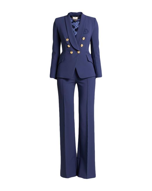 Elisabetta Franchi Blue Essential Suit Polyester, Elastane