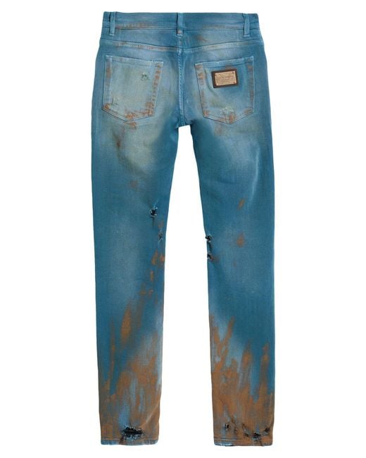 Dolce & Gabbana Blue Deep Jeans Cotton, Elastane for men
