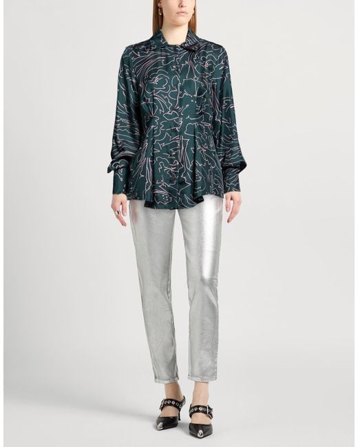 Ferragamo Blue Dark Shirt Silk