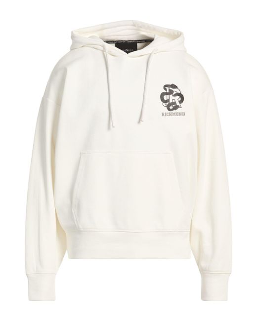 John Richmond White Sweatshirt Cotton, Polyester for men