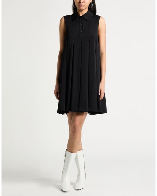 Loewe Black Mini Dress Viscose, Elastane, Leather