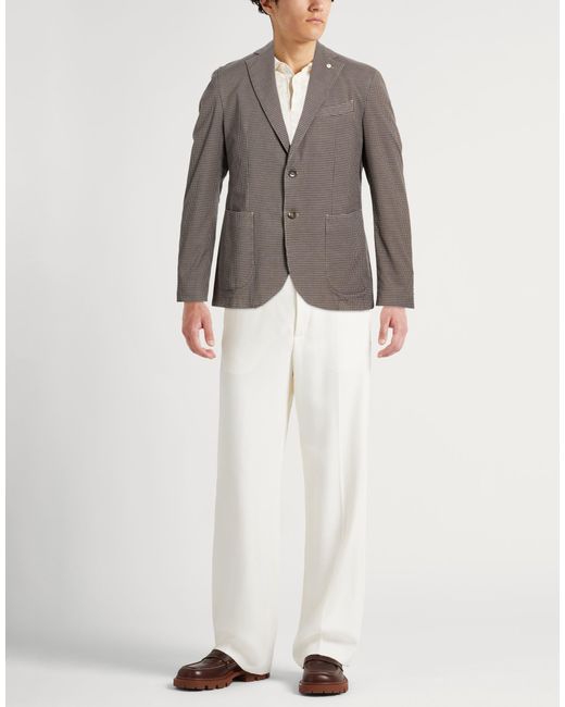 L.b.m. 1911 Brown Blazer Cotton, Elastane for men