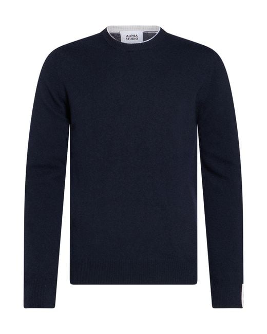 Pullover Alpha Studio de hombre de color Blue