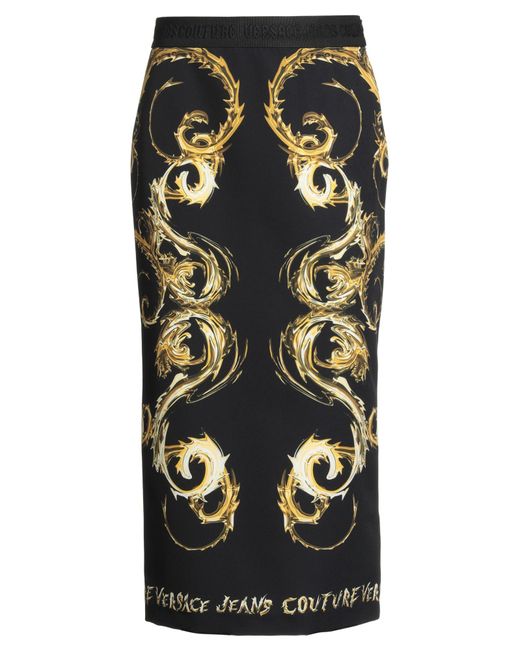 Versace Jeans Couture Black Midi Skirt