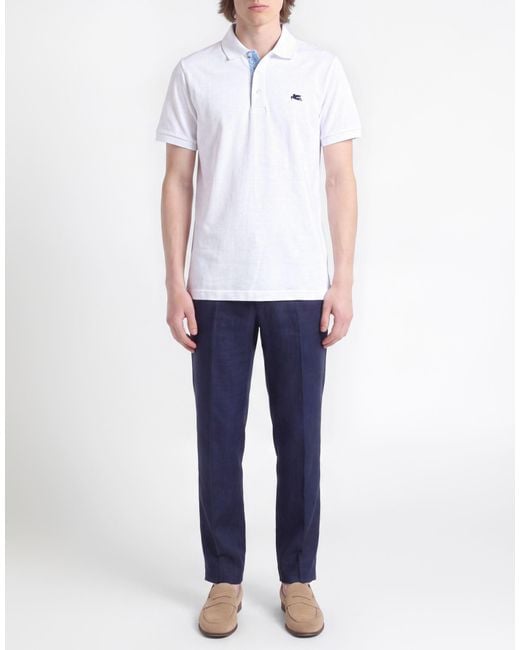Etro White Polo Shirt Cotton for men
