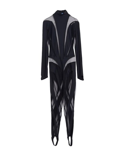 Mugler Blue Jumpsuit Polyamide, Elastane