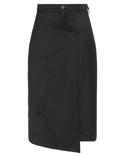 ViCOLO Black Midi Skirt Polyester, Viscose, Elastane