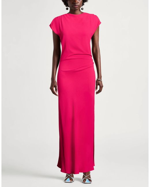 Imperial Pink Maxi Dress Polyester, Elastane