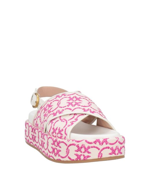 Pinko Pink Sandals Textile Fibers