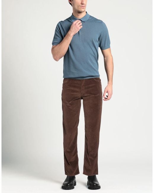40weft Brown Pants Cotton, Lyocell, Elastane for men