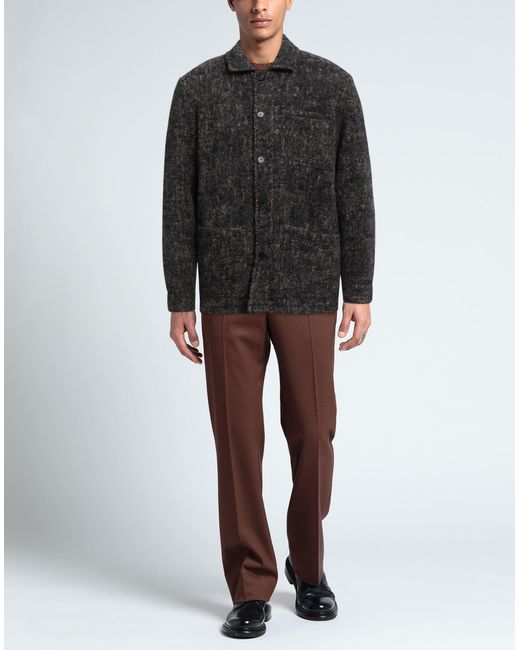 Maurizio Baldassari Black Jacket Virgin Wool, Alpaca Wool, Polyamide for men
