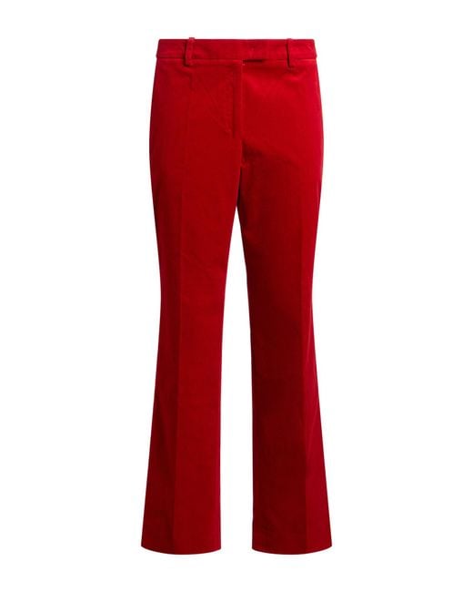 Alberto Biani Red Pants Cotton, Elastane