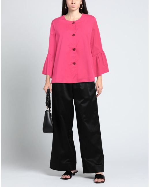 ALESSIA SANTI Pink Fuchsia Shirt Cotton, Polyamide, Elastane