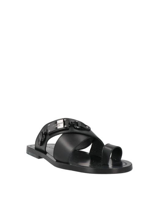 MICH SIMON Black Thong Sandal Calfskin for men