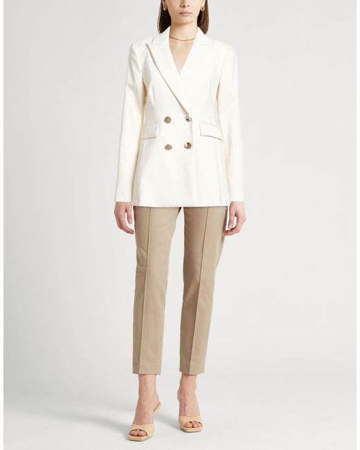 Anna Molinari White Ivory Blazer Cotton, Polyamide, Elastane