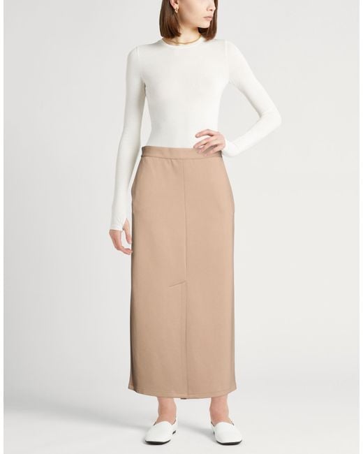 Max Mara Natural Camel Maxi Skirt Polyamide, Elastane