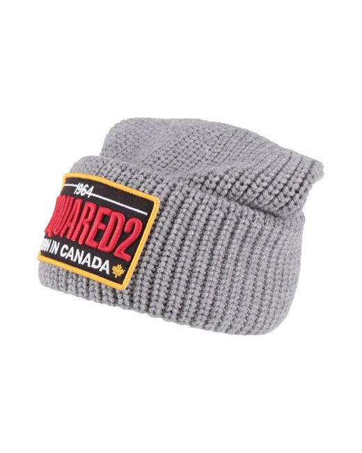 DSquared² Gray Hat Wool for men
