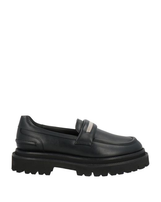 Peserico Black Loafers Leather