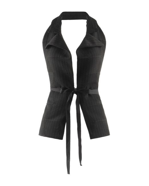 Collection Privée Black Tailored Vest Polyester, Viscose, Elastic Fibres