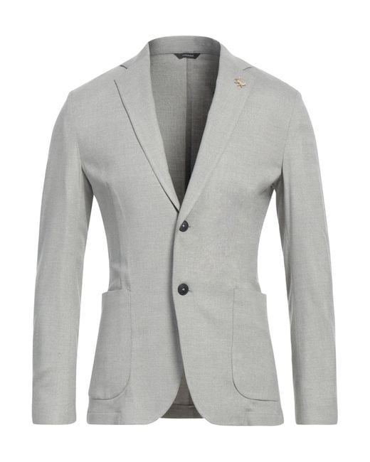Tombolini Gray Running Blazer Viscose, Polyamide, Elastane for men