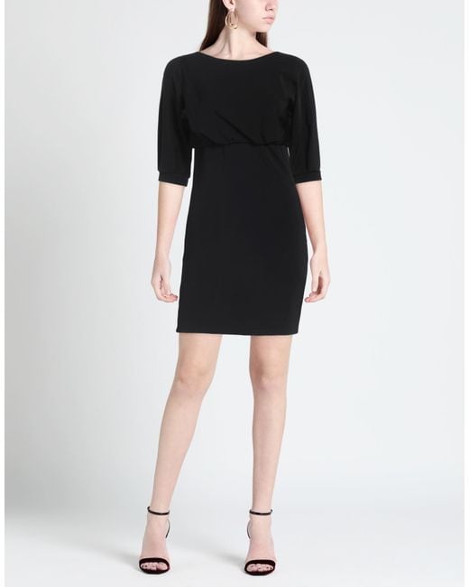 Pinko Black Mini Dress Viscose, Polyamide, Elastane