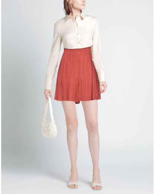 Jijil Red Shorts & Bermuda Shorts