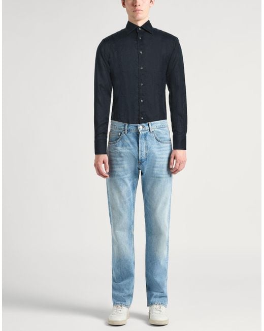 Brian Dales Blue Shirt Linen for men