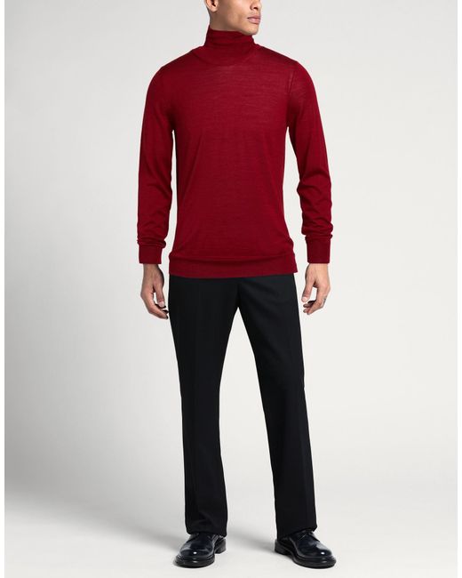 Vneck Red Turtleneck for men