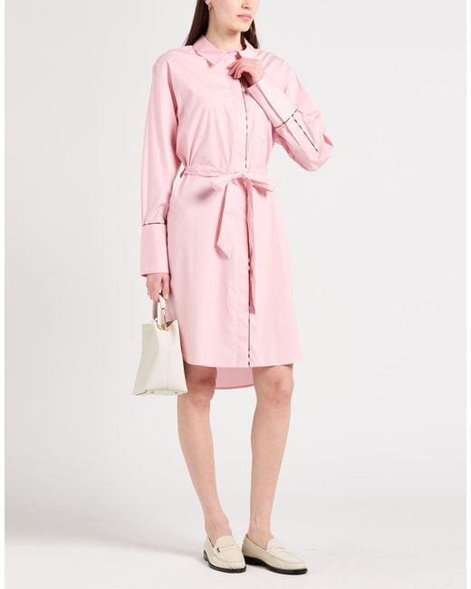 Burberry Pink Midi Dress Cotton, Elastane
