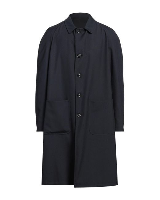Lardini Blue Midnight Overcoat & Trench Coat Polyester, Wool for men