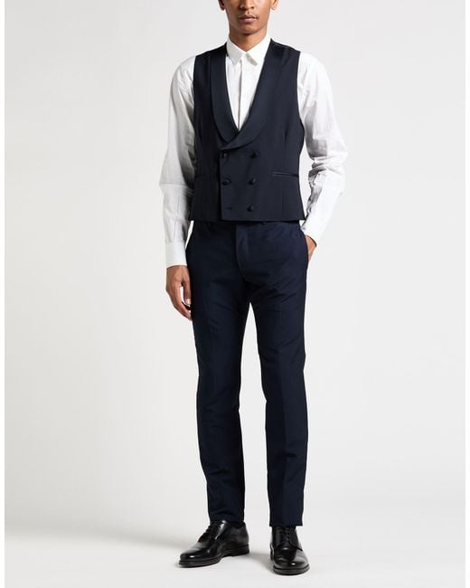Lardini Black Midnight Tailored Vest Wool, Elastane for men