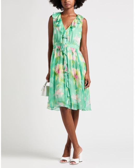 Liu Jo Green Midi Dress Viscose, Silk