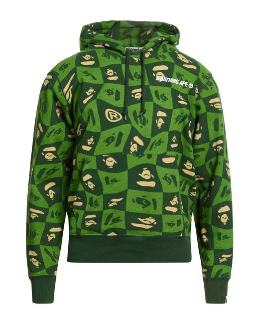 A Bathing Ape Green Sweatshirt Cotton for men