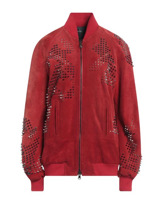 ALESSANDRA GRIMOLDI Red Jacket Leather
