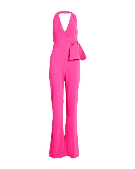 Pinko Pink Fuchsia Jumpsuit Polyester, Elastane