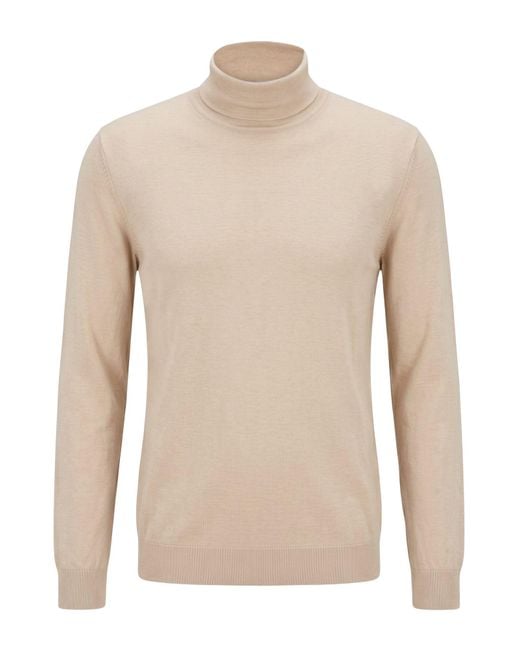 Takeshy Kurosawa Natural Turtleneck Tencel, Wool, Elastane for men