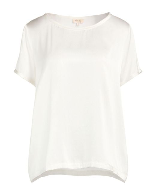 HER SHIRT HER DRESS White Top Silk, Elastane