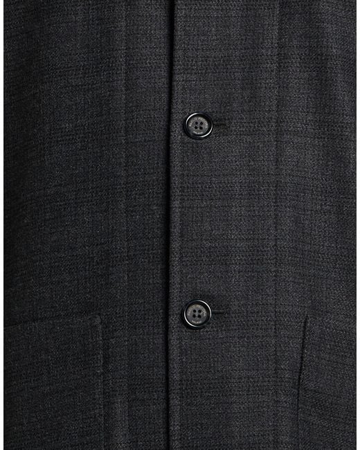 Paolo Pecora Black Jacket Polyester, Viscose, Wool, Elastane for men