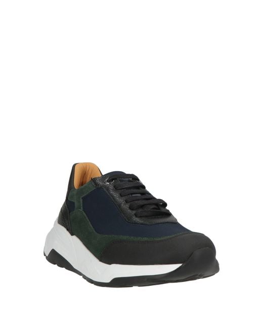 Testoni Black Sneakers Leather, Nylon for men