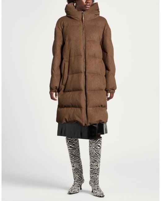 Woolrich Brown Puffer Virgin Wool