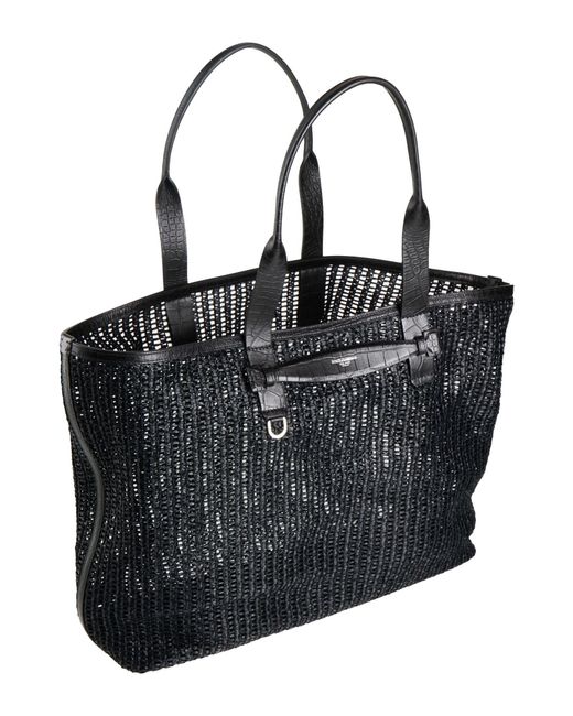Dolce & Gabbana Black Handbag Natural Raffia, Leather