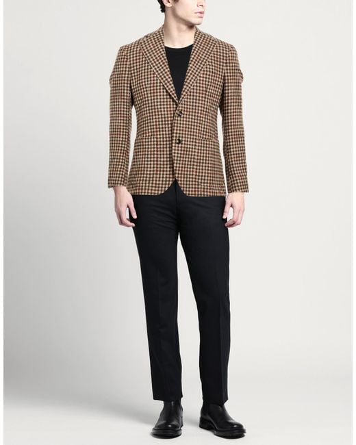 Sartoria Latorre Brown Blazer Virgin Wool, Polyamide for men