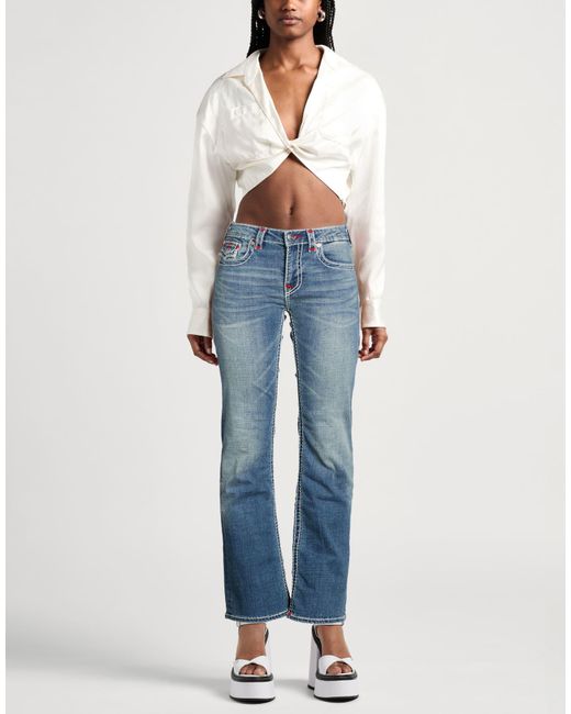 True Religion Blue Jeans Cotton, Polyester, Rayon, Elastane
