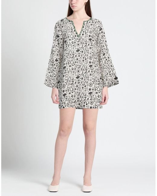 Muzungu Sisters White Ivory Mini Dress Linen