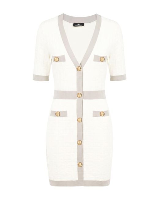 Elisabetta Franchi Natural Mini Dress