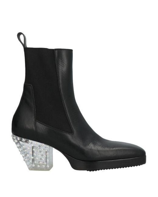 Rick Owens Black Ankle Boots Soft Leather for men