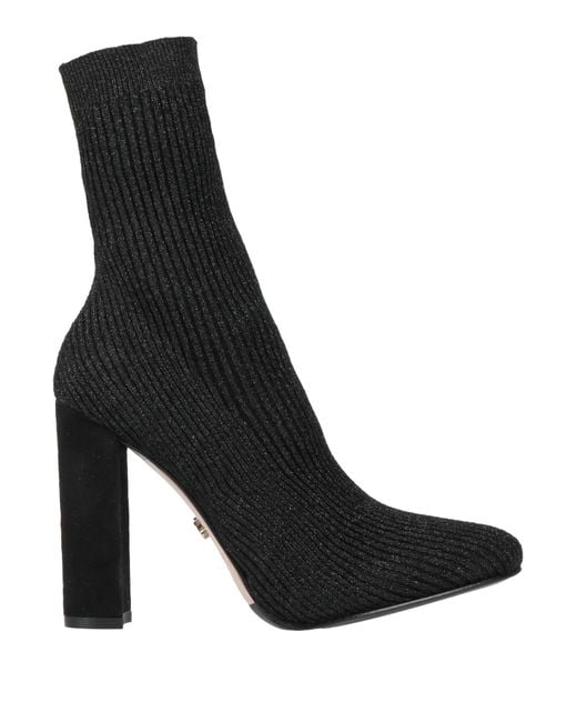 Le Silla Black Ankle Boots Textile Fibers