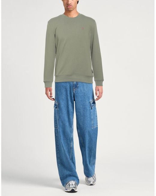 Napapijri Green Military Sweatshirt Cotton for men