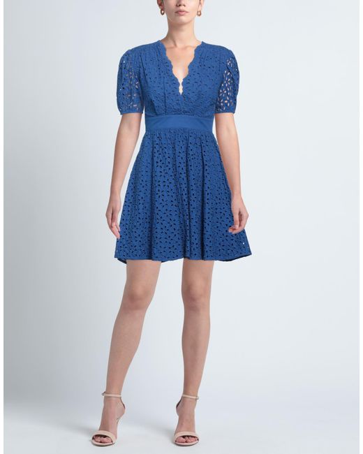 Pinko Blue Mini Dress Cotton, Polyester